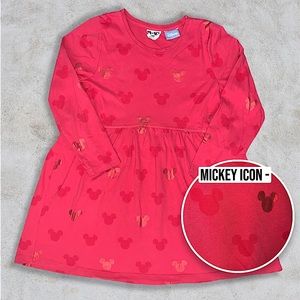 Girls Mickey Mouse Holiday Red Christmas Dress